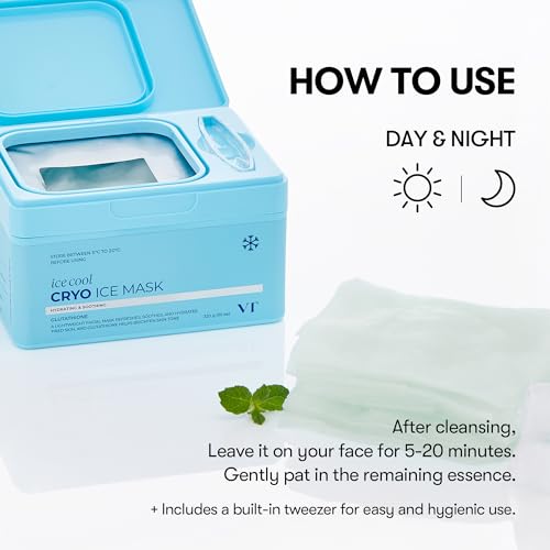 VT COSMETICS Cryo Ice Cool Mask, 30 Sheets, Hydrating Korean F... - Product Imagery