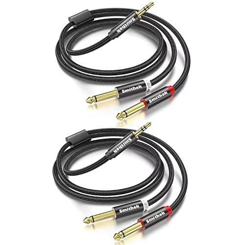 Smithok 2pack 10Ft 3.5mm TRS to Dual 6.35mm Stereo Cable 1/8 TRS by Smithok - Angle View 1