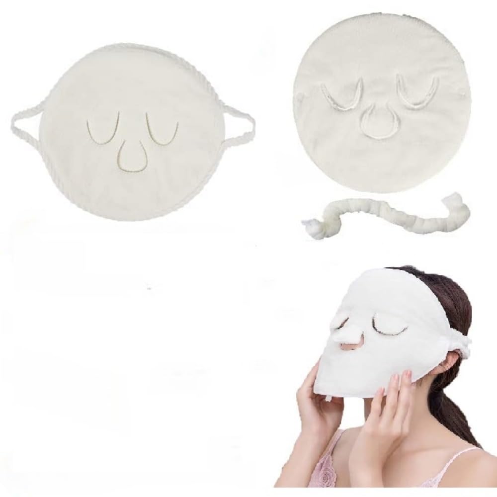 BLACKCROWN 4 Holes Towel Mask Reusable Face Towel Mask Cold Hot - Product Imagery