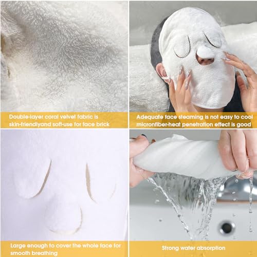 2Pcs Face Towel, Reusable Face Towel，Mask Cold Hot Compress - Product Imagery