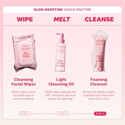THE FACE SHOP Rice Water Bright Foaming Cleanser, Face Wash, 5.0 - Product Imagery