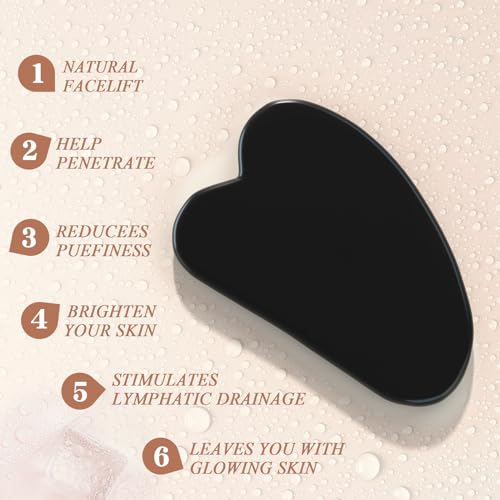 Gua Sha & Jade Roller Set for Face and Body, Facial Massage - Product Imagery