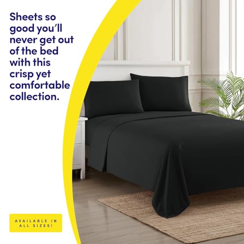 1500 Supreme Collection Queen Sheet Sets Black - Luxury Hotel - Product Imagery