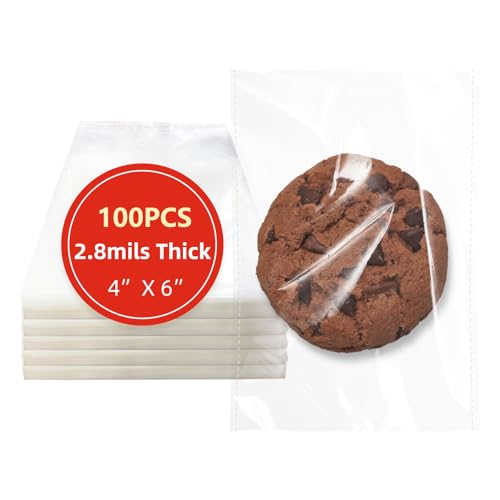 DTmasao 4x6 Inches 100 Pcs Clear Self Sealing Cellophane Bags - Product Imagery