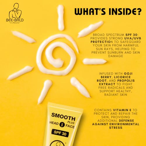 Bee Bald SMOOTH+ Head & Face Sunscreen SPF 30, Scalp - Product Imagery