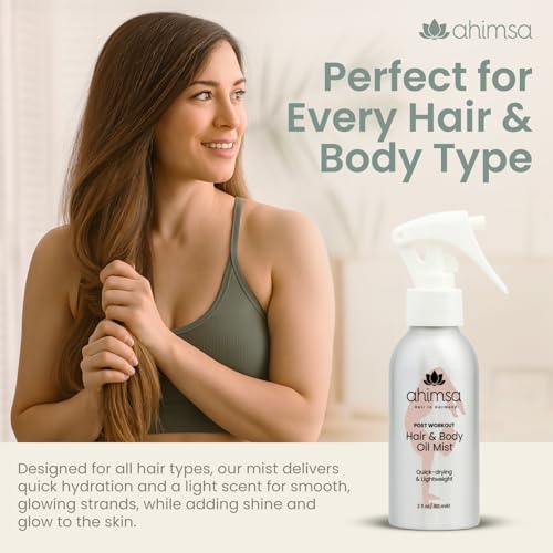 Ahimsa Hair & Body Oil Mist Spray, Lightweight Hair Perfume for - Product Imagery