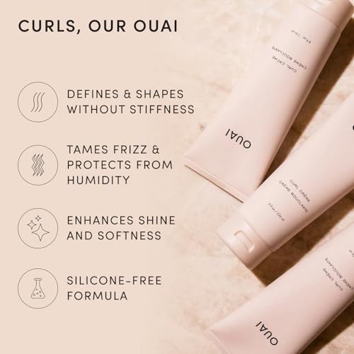 OUAI Curl Defining Cream - Hydrating Curl Cream (8 Oz) - Product Imagery