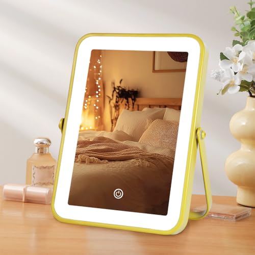 YEKKOPT Gold Rechargeable Makeup Mirror with Lights LED - YEKKOPT Official Imagery - 1