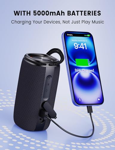 Bluetooth Speaker, Speaker Bluetooth Wireless with Light, BT5.3, - Product Imagery