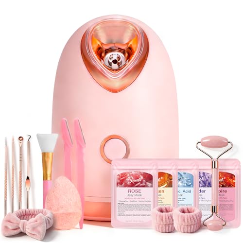 Facial Steamer Spa Kit with 17 Skin Care Tools, Nano Ionic Face - Product Imagery