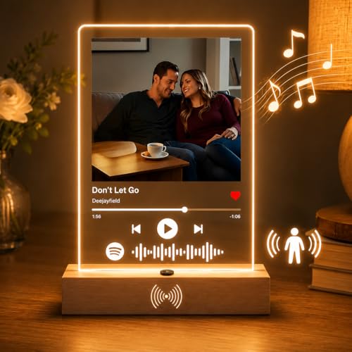 Custom Song Plaque with Built-in Music Player & Motion Sensor - Product Imagery