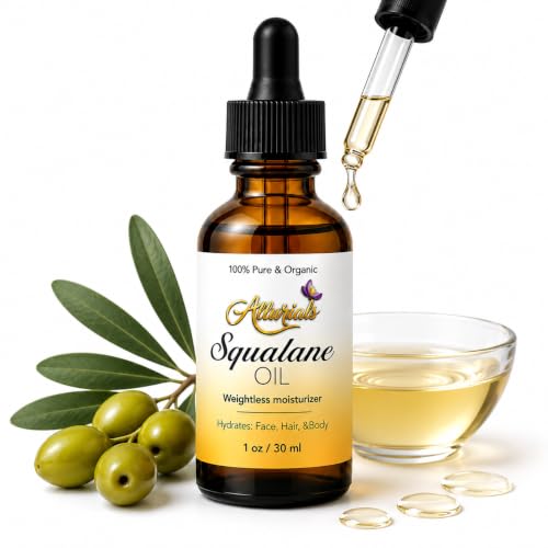 Allurials 100% Organic & All Natural Plant - Based Squalane Oil for Face & Hair & & - Allurials Official Product View 1