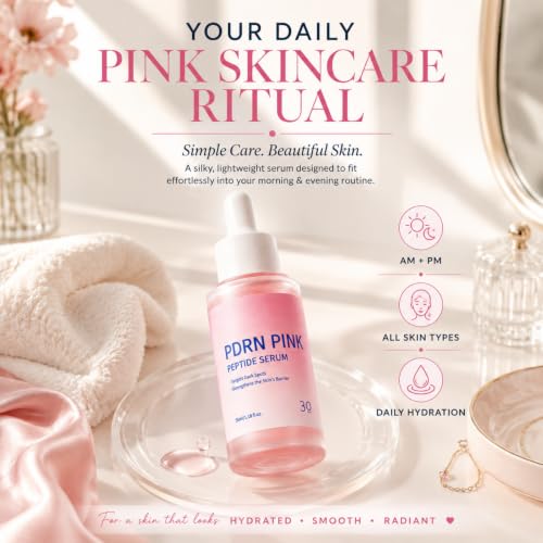 PDRN Serum, Pink Peptide Face Serum with Silk Peptide Complex - Product Imagery