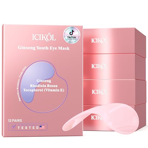 Ginseng Vitamin E Under Eye Patches Eye Mask for Puffy Eyes - ICIKOL Official Imagery - 1