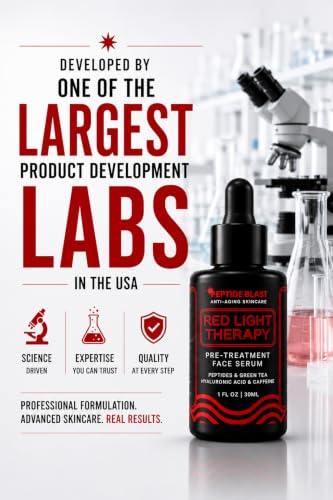 Red Light Therapy Pre Treatment Serum with Peptides, Green Tea & - Product Imagery