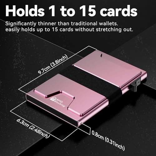 Smart Card Wallet for Men Slim: Minimalist Wallets RFID Blocking - Product Imagery