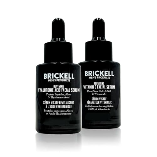 Brickell Men's Daily Anti-Aging Day and Night Serum Routine, With Plant Stem Cells, Vitamin E, and Protein Peptides, Scented - Brickell Men's Products Official Product View 1