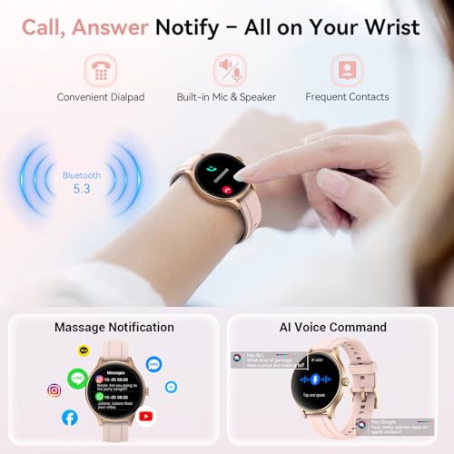 Fitpolo Smart Watch for Women Android & iPhone (2 Bands Sakura - Product Imagery