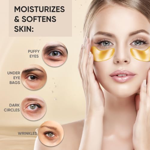 20Pcs/10Pairs Under Eye Patches Gold for Dark Circles, Puffy - Product Imagery