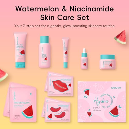 Watermelon & Niacinamide Skincare Set for Women Teens Girls, - Product Imagery