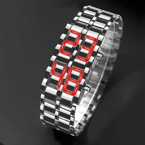 MASTOP Fashion Full Metal Digital Lava Wrist Watch Men LED - Product Imagery