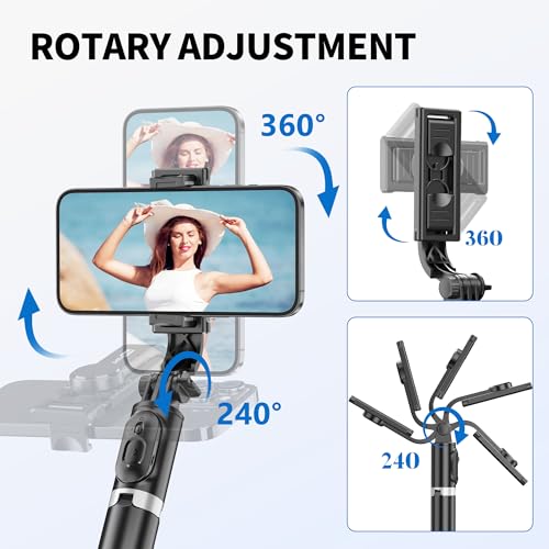 Selfie Stick Tripod, All in One Extendable & Portable iPhone - Product Imagery