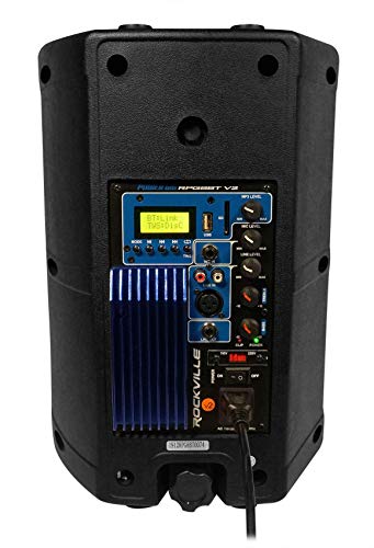 Rockville RPG8BT 8" Inch Powered 400W DJ PA Speaker BlueTooth, - Product Imagery
