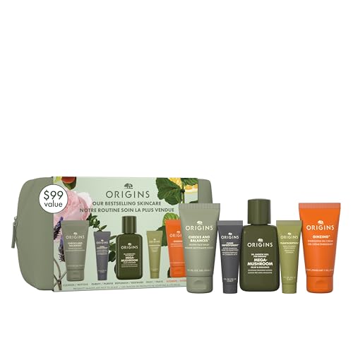 Origins Bestselling Skincare Set | Features Cleanser, Mask, - Product Imagery