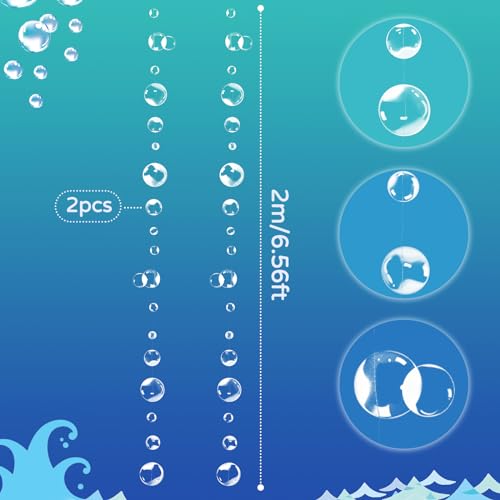 Fishing Net and White Bubble Garlands for Under the Sea Party - Product Imagery