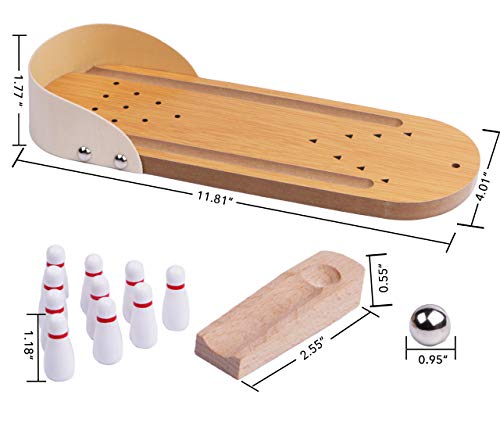 Table Top Mini Bowling Game Set-Tabletop Wooden Board Mini - Product Imagery