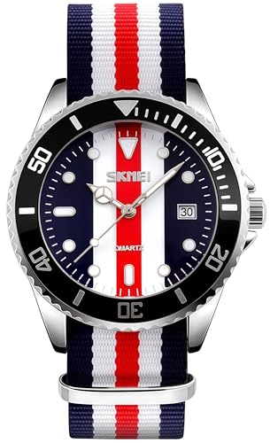 MASTOP Men's Quartz Watch Nylon Strap British Style Business - Product Imagery