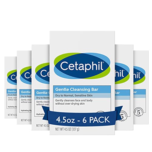 Cetaphil Gentle Cleansing Bar Soap, Sensitive & Dry Skin, 4. , 6ct - Cetaphil Official Product View 1