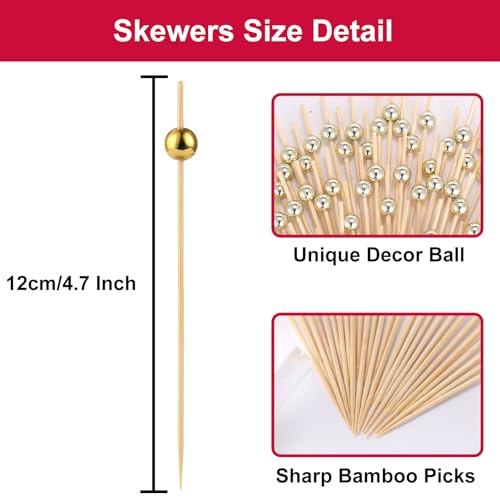 200 PCS Cocktail Picks, Fancy Toothpicks for Appetizers Bamboo - Product Imagery