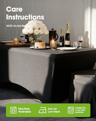 Pureegg Spandex Tablecloth 6ft 2 Pack Black - Product Imagery