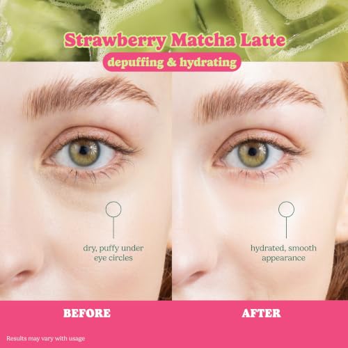 ESW Beauty Strawberry Matcha Latte Under Eye Patches with Green - Product Imagery