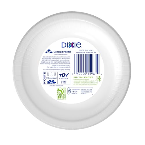 Dixie Small Paper Bowls 10 Oz, 72 Count, Disposable Bowls, Great - Product Imagery