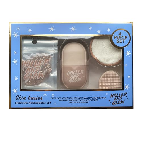 Skin Basics Skincare Set - Ice Roller, Mask, Face Scrubber - Product Imagery