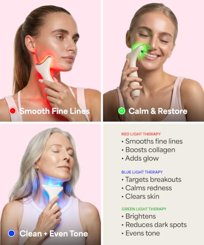 REVO Genie Facial Massager for Face and Neck, LED Beauty Device - Product Imagery