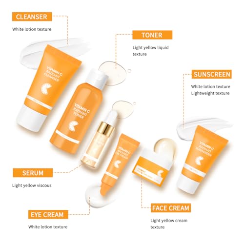 Baorder 6PCS Hydrating Skin Care Set with Vitamin C,Face Care - Product Imagery