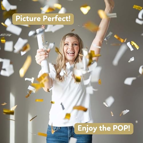 Gold and Silver Confetti Poppers and Cannons, Party Poppers, - Product Imagery