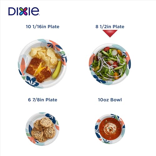 Dixie Paper Plates 8.5 Inch, 90 Count, Disposable Plates - Product Imagery