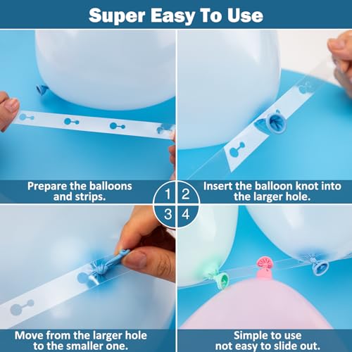 Balloon Arch Strip Kit, 32.8 ft Tape Strips, 200 Glue Point Dots - Product Imagery