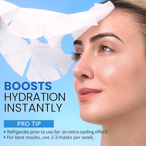 Ebanel 10-Pack Collagen Face Mask with Hyaluronic Acid, Vitami... - Product Imagery