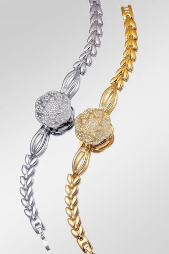 ADSBIAOYE Elegant Women's Watch Flower-Shaped Diamond flip - Product Imagery