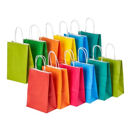 Gift Bags with Handles 32 Pack 5.8x3.2x8.25 in, Small Paper Bags - Product Imagery