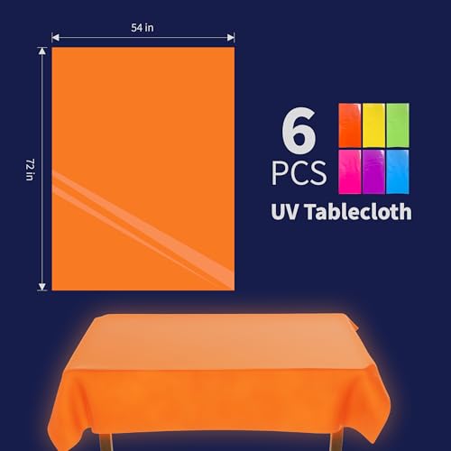 Glow in The Dark Party Supplies，6Packs Glow Party Table Covers - Product Imagery