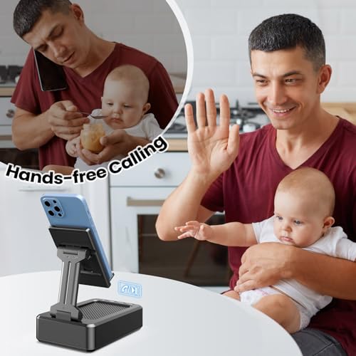 Gifts for Men Foldable Cellphone Stand with Bluetooth Speaker - Product Imagery