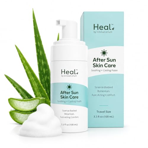 Heal After Sun Lotion with Aloe Vera, Sunburn Relief, Travel - Product Imagery