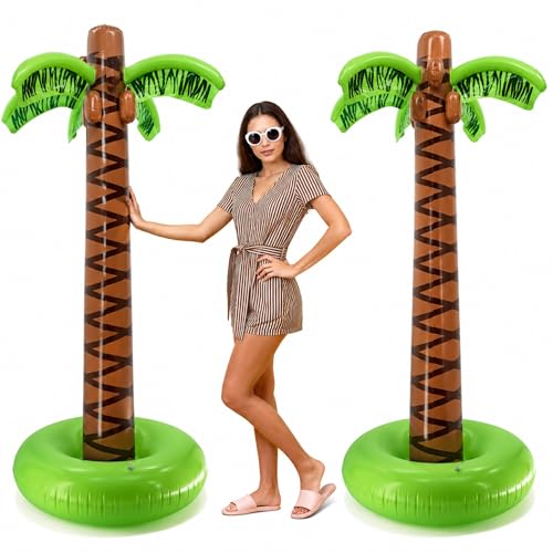 Super Sturdy Inflatable Palm Tree | 6 Ft Tall Giant Artificial - Product Imagery