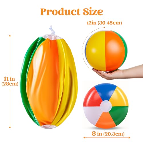 JOYIN 12-Pack 12“ Beach Balls - Bulk Classic Beachball - Product Imagery